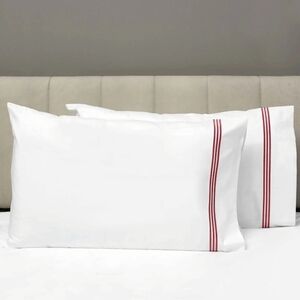 Signora Firenze Platinum Pillowcases - white/cardinale red
